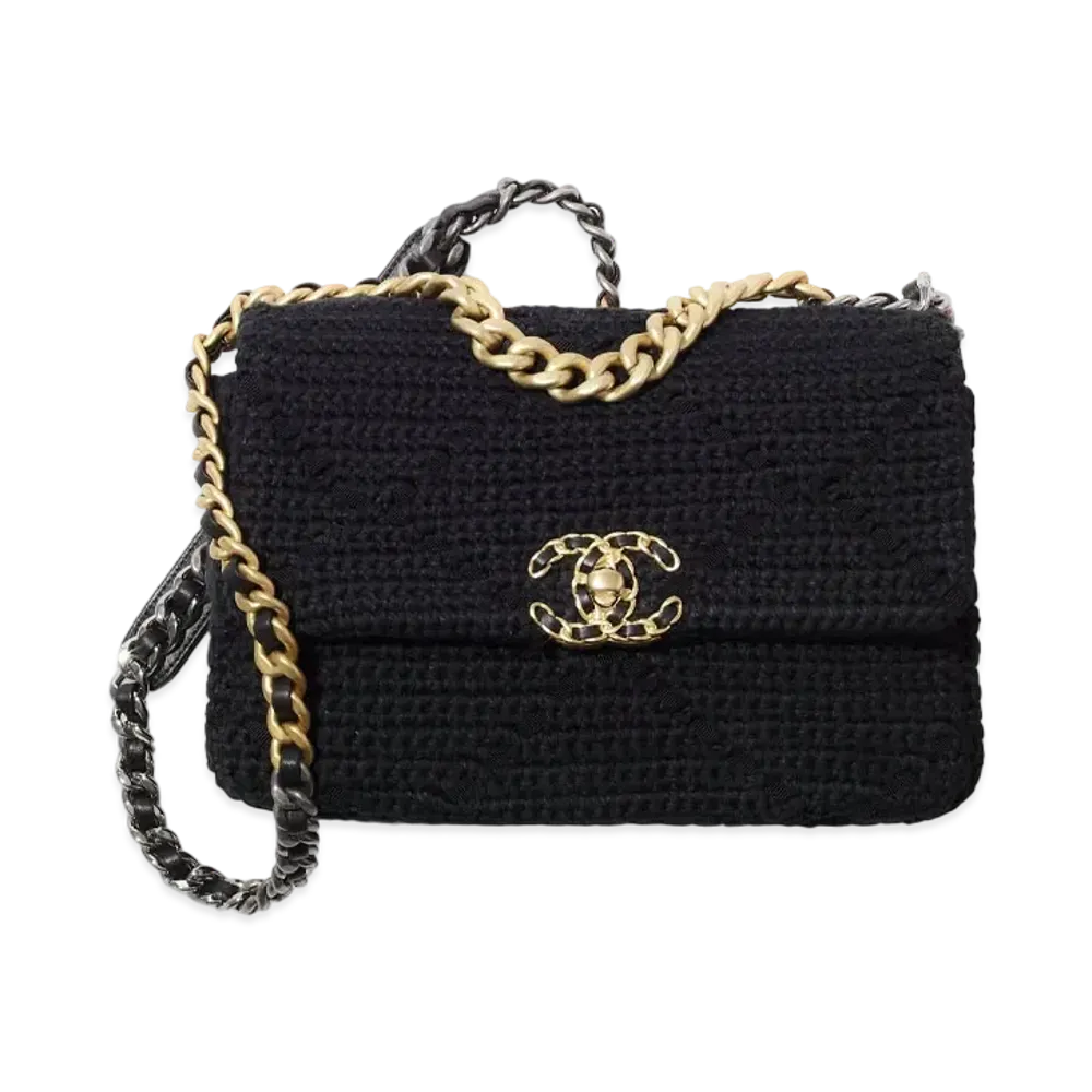 CHANEL 19 Hand Bag Crouche "Black"