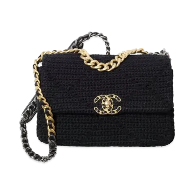 CHANEL 19 Hand Bag Crouche "Black"