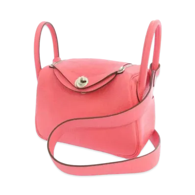 Hermes Lindy Clemence Leather Hand Bag "Rose Azalee"