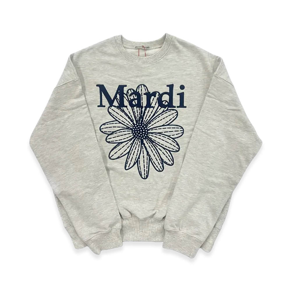 Mardi Mercredi Sweatshirt Flowermardi Needlework "Oatmeal Navy"