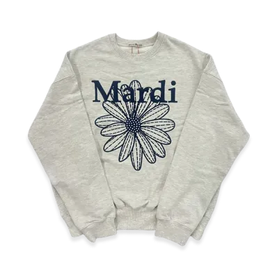 Mardi Mercredi Sweatshirt Flowermardi Needlework "Oatmeal Navy"