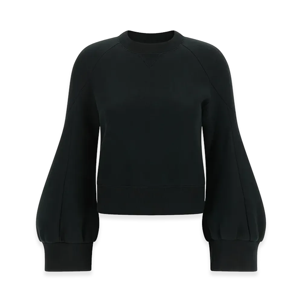 sacai Women's Balloon Sleeve Sweatshirt "Black"