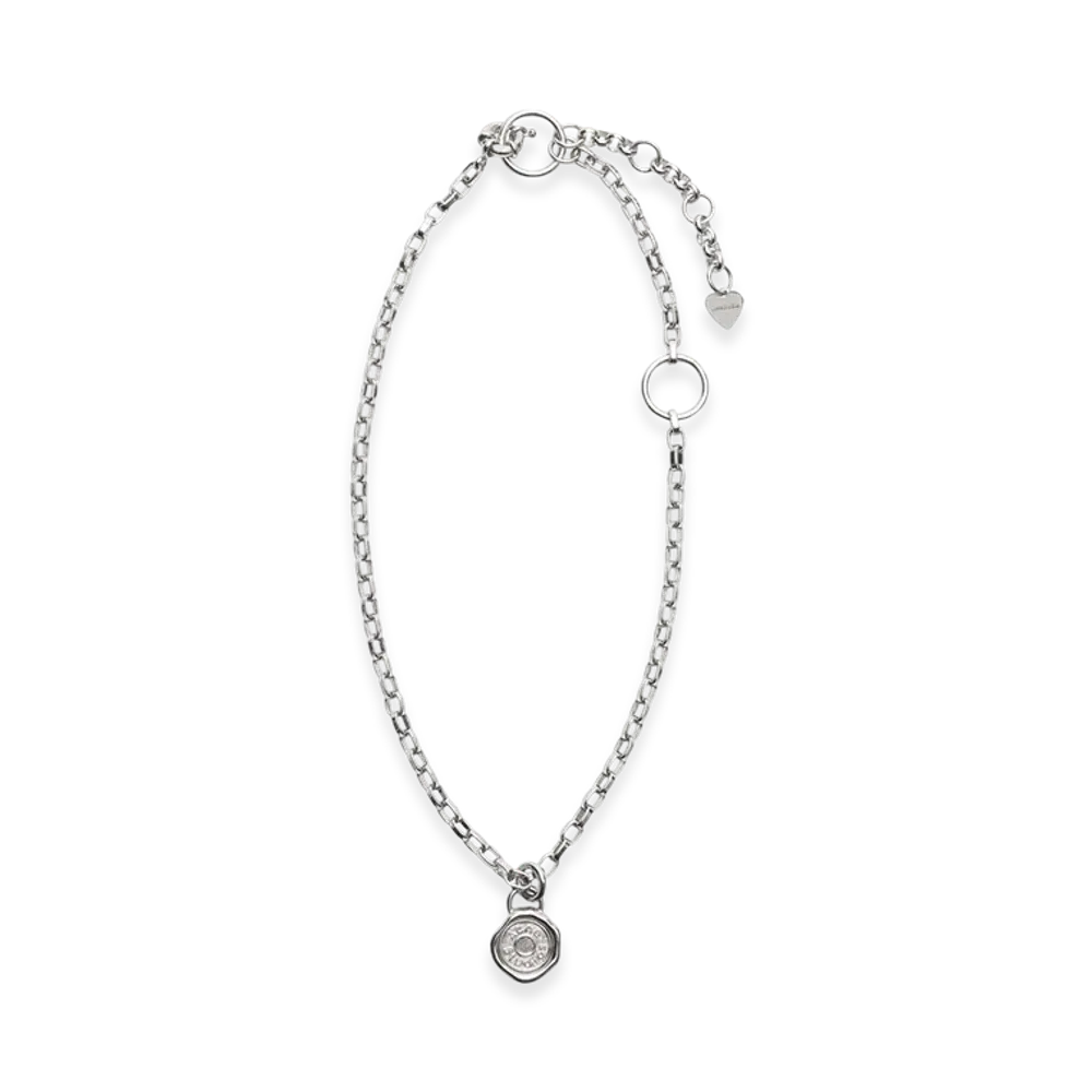 Acne Studios Logo Stamp Pendant Necklace "Silver"