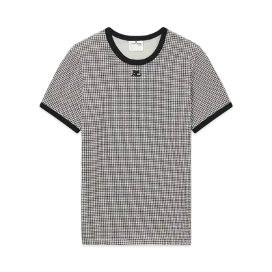 Courreges Contrast Houndstooth T-Shirt "Houndstooth White/Black"