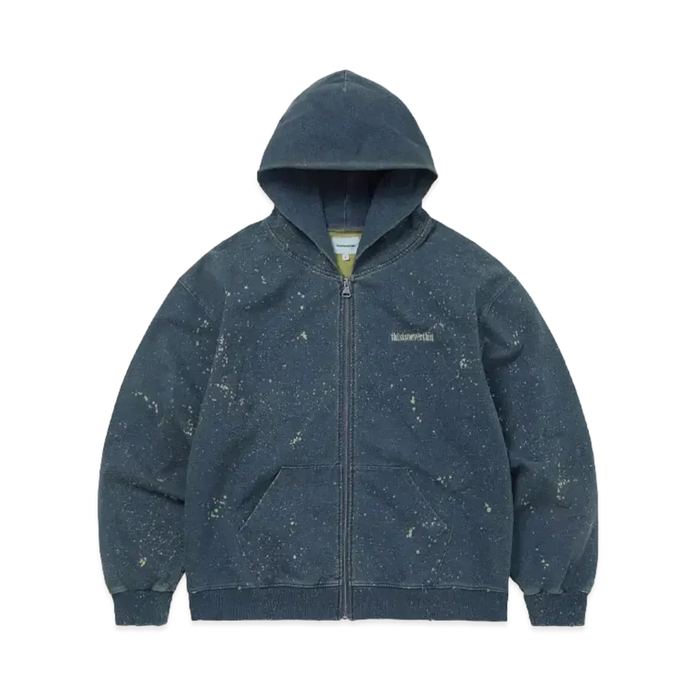 thisisneverthat Indigo Dyed Zip Up Hoodie "Blue"