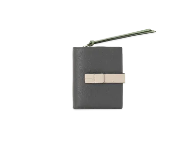 LOEWE Compact Zip Wallet In Soft Grained Calfskin "Anthracite / Ghost"