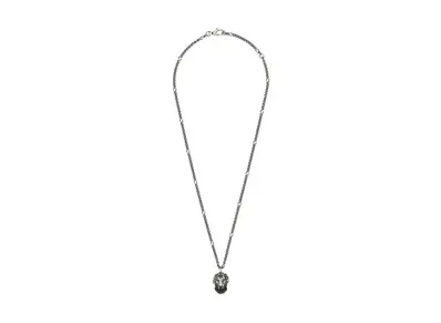 GUCCI Lion Head Necklace With Crystal "Silver"