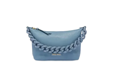 MIU MIU Miu Spirit Madras Leather Bag "Astral Blue"