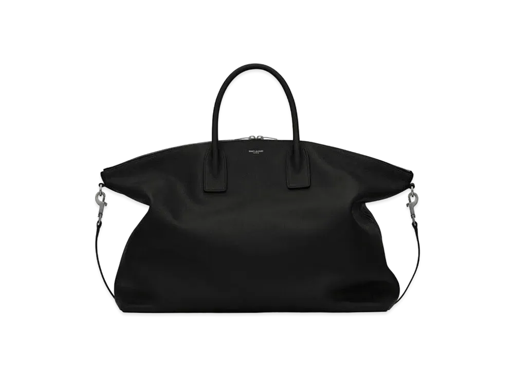 SAINT LAURENT Giant Bowling Bag In Soft Grained Leather "Black"