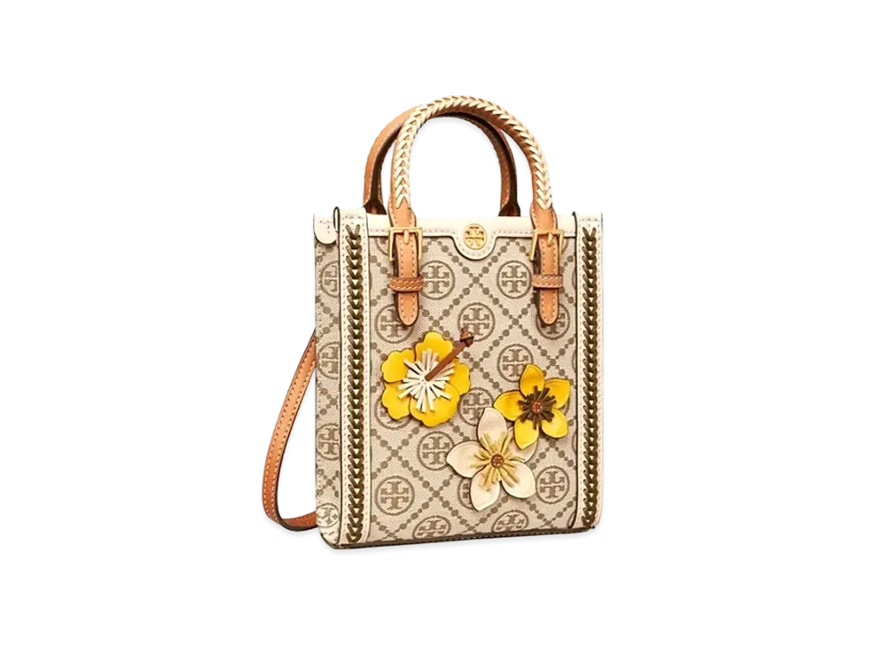TORY BURCH T Monogram Blade Mini Tote "Hazelnut"