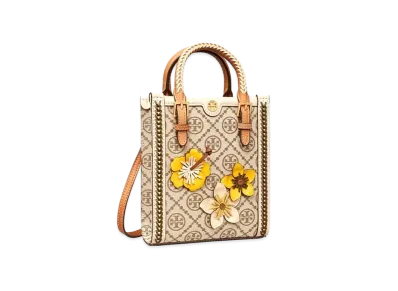 TORY BURCH T Monogram Blade Mini Tote "Hazelnut"