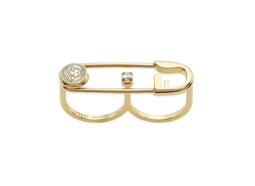 FENDI x Versace Fendace Gold-Colored Ring "Gold"