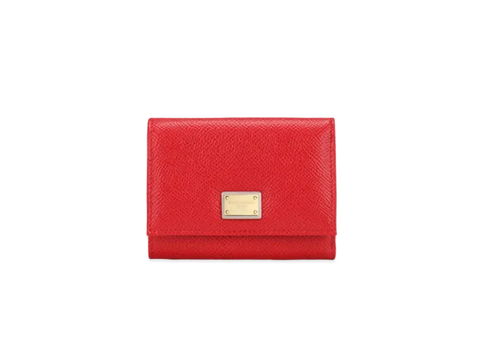 Dolce&Gabbana Continental Wallet Small Dauphine Calfskin Plate "Red"