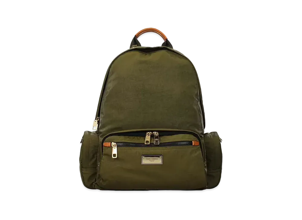 Dolce&Gabbana Sicily Dna Black Backpack Nylon Logo Plate "Green"
