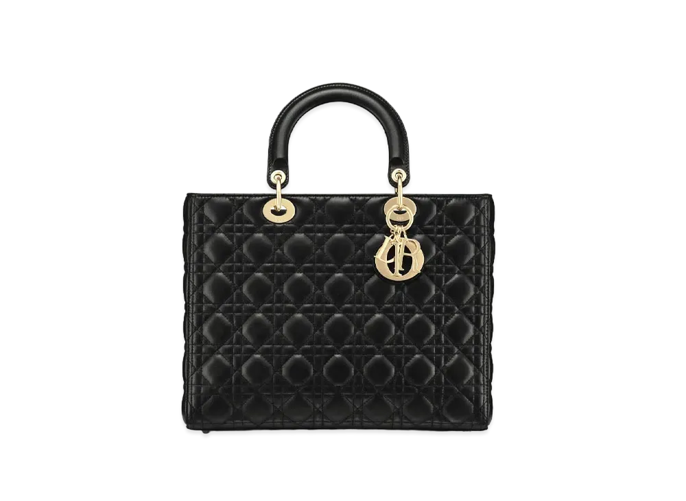Dior Lady Dior Large Bag Canagekaskin "Black"