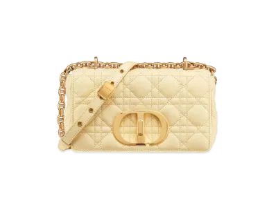 Dior Caro Small Bag Cannage Calfskin "Pale Yellow"