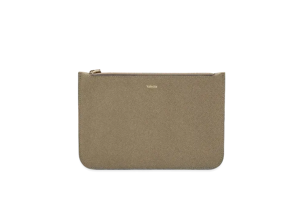 Valextra Zip Pouch "Oyster Gray"