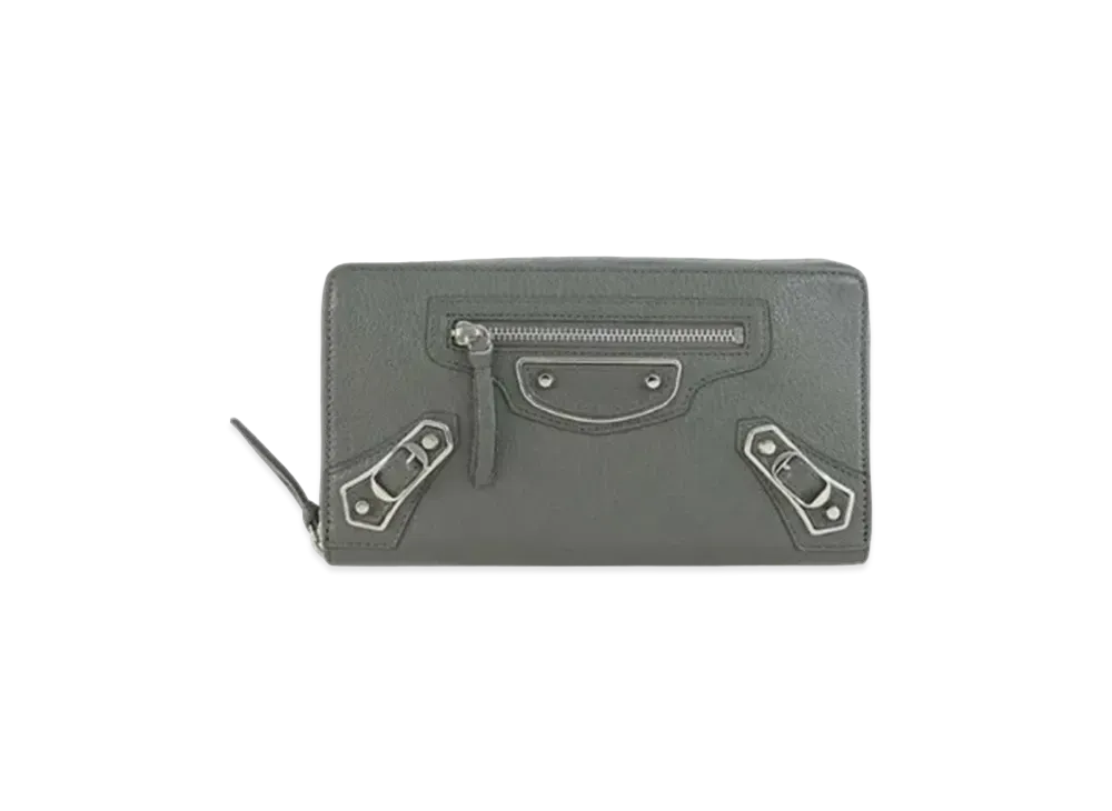 BALENCIAGA Classic Sheepskin Wallet "Gray"