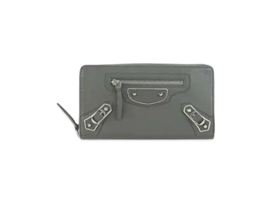 BALENCIAGA Classic Sheepskin Wallet "Gray"