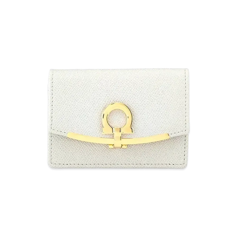 Salvatore Ferragamo Gancini Card Case "Gull Grey"