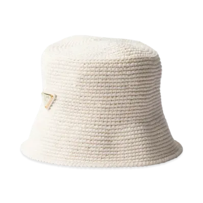 PRADA Crochet Bucket Hat "Ivory"