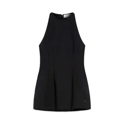Max Mara Addi Cotton Double Fabric Top "Black"