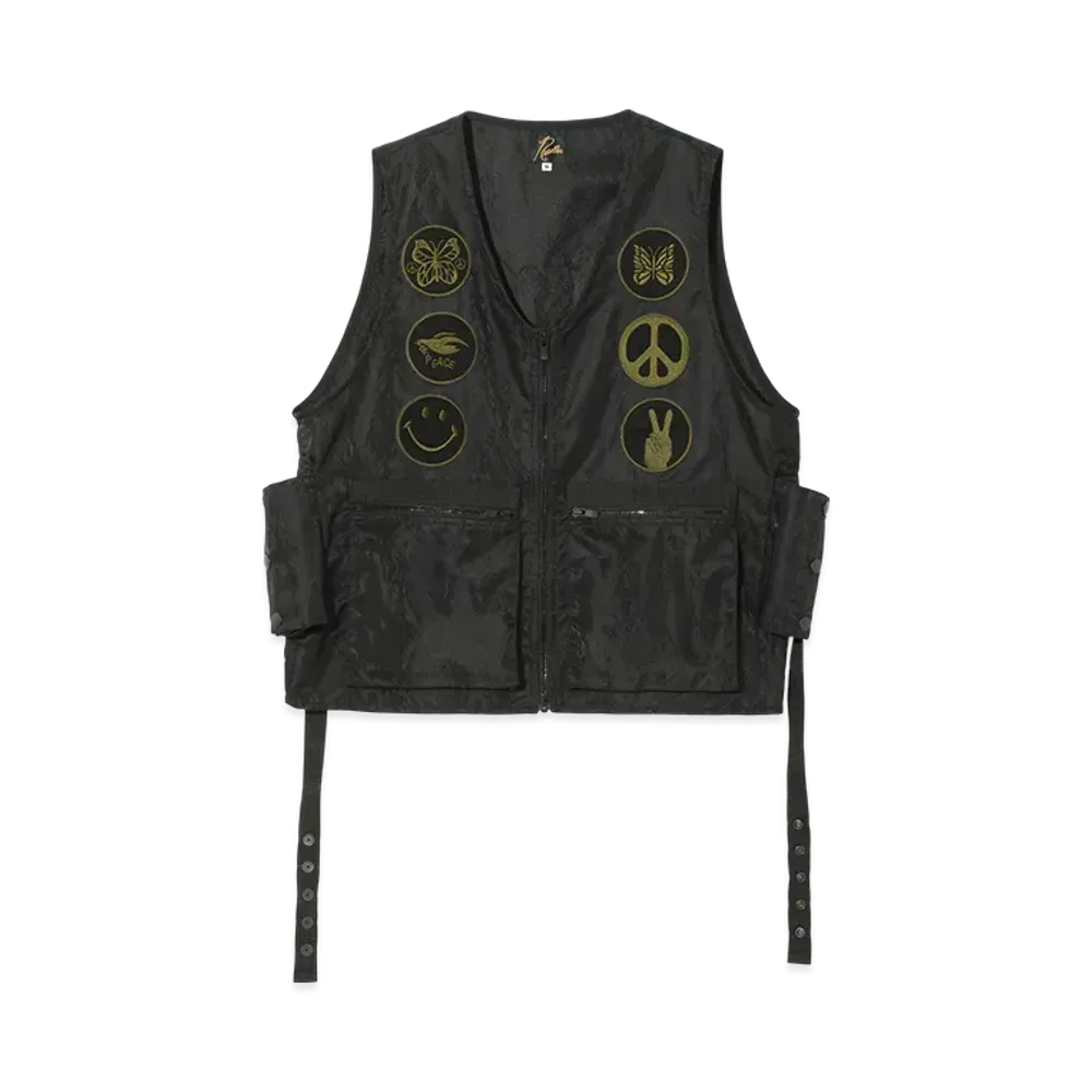 NEEDLES Radio Vest - Python Jacquard Sateen "Black"