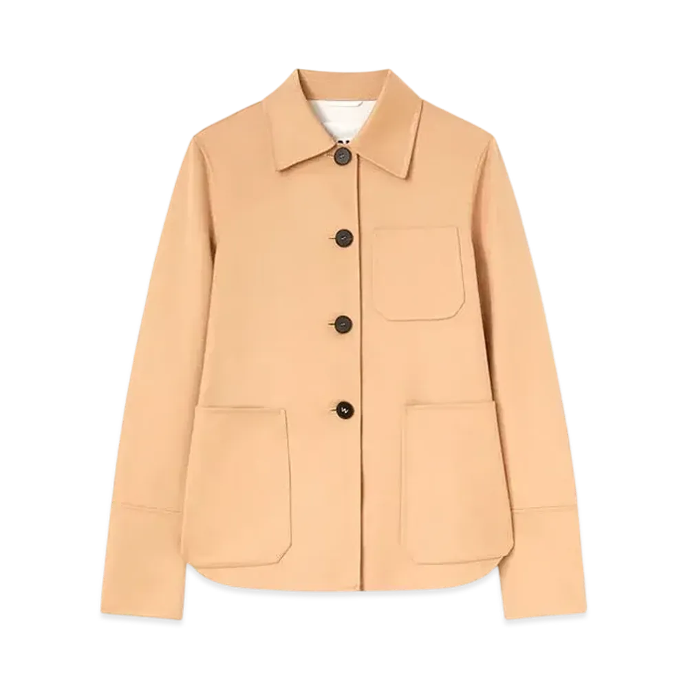 Jil Sander Women's Lightweight Cashmere Overshirt "Sand Stone"