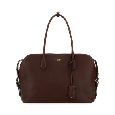 PRADA Women's Leather Large Shopping Bag "Brown"