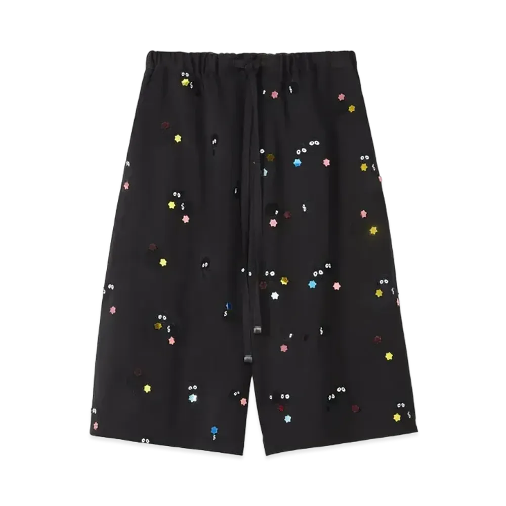 LOEWE x Spirited Away Susuwatari Drawstring Shorts In Wool "Black"