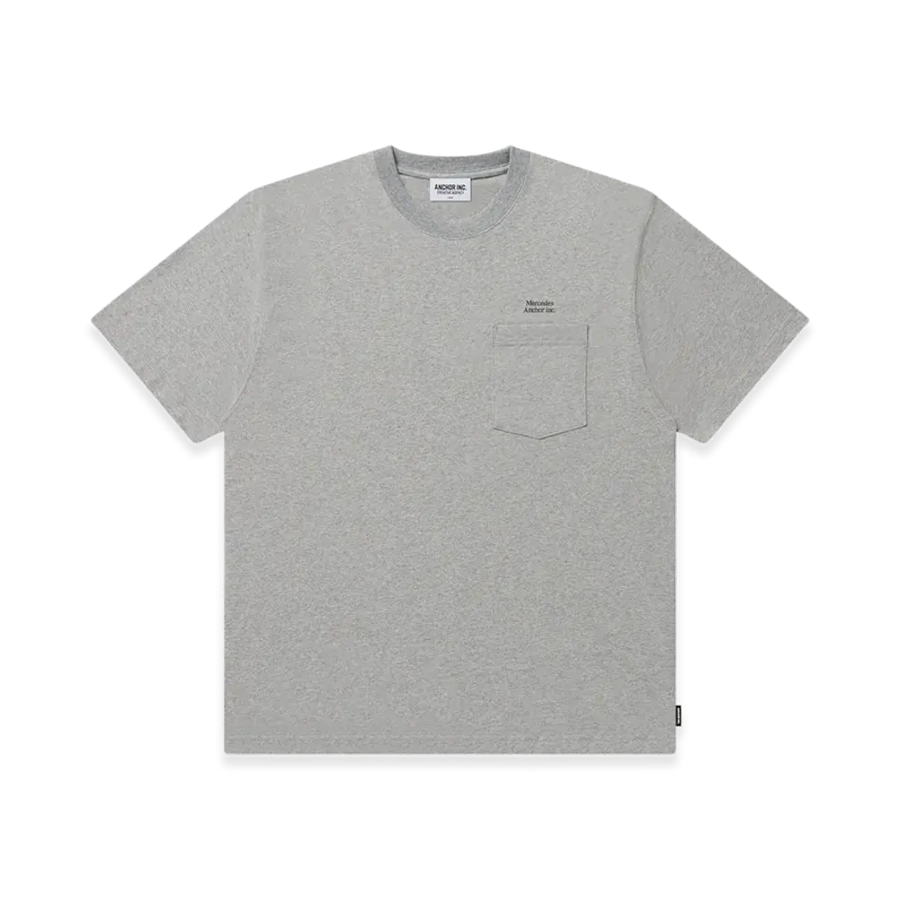 Mercedes Anchor inc. Small Logo Pocket Tee "Heather Gray"