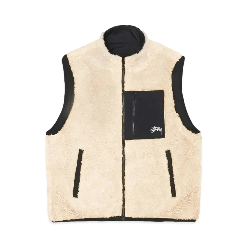 Stussy Sherpa Reversible Vest "Beige"