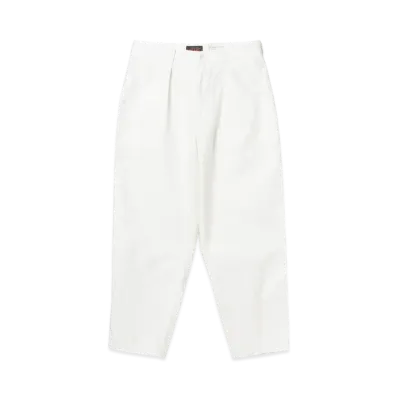 BEAMS 1 Pleat Baker 80/3 Back Satin "White"
