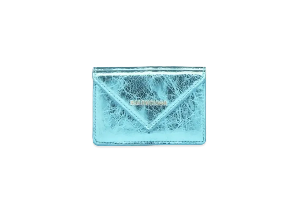 BALENCIAGA Papier Mini Wallet "Turquoise"