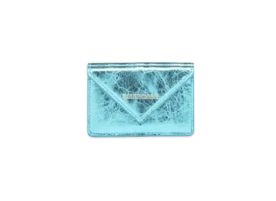 BALENCIAGA Papier Mini Wallet "Turquoise"