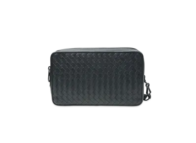 Bottega Veneta Lambskin Clutch Bag "Dark Grey"