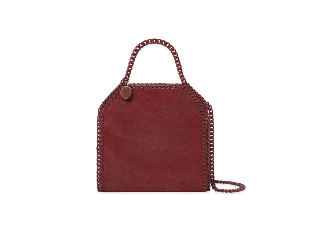 STELLA McCARTNEY Falabella Tiny Enamel Tote Bag "Ruby Red"
