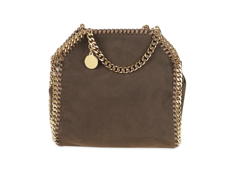 STELLA McCARTNEY Women's Tote Falabella Micro Mocha Vegan Suede Bag "Brown"
