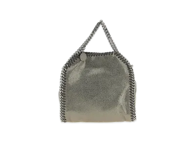 STELLA McCARTNEY Women's Falabella Tiny Bag Eco Shiny Dotted Chamois W/Ruthenium Chain - Airlite "Steel"