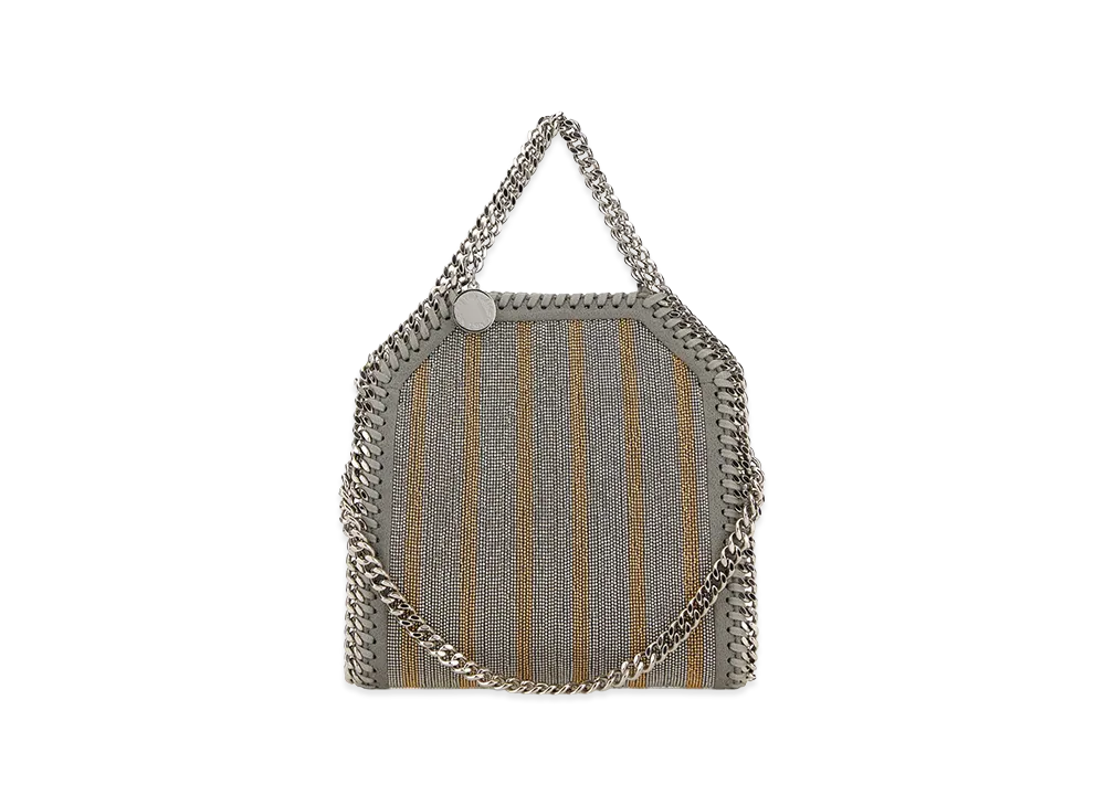 STELLA McCARTNEY Women's Embellished Fabric Tiny Falabella Handbag "Gray"