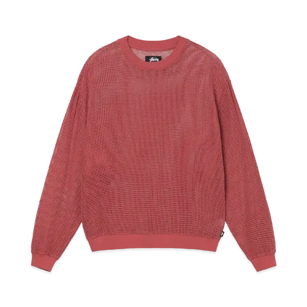 Stussy Cotton Mesh LS Crew "Brick"