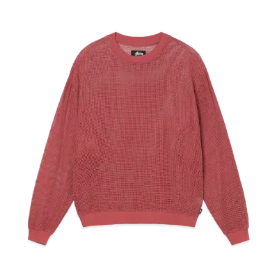 Stussy Cotton Mesh LS Crew "Brick"