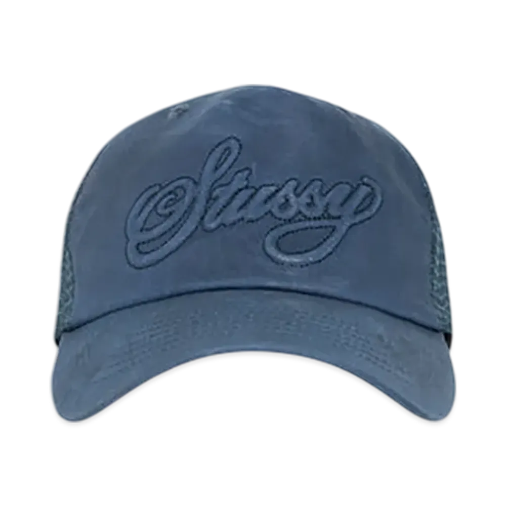 Stussy Cursive Stitch Snapback Trucker "Navy"