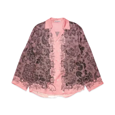 Acne Studios Printed Button-Up Shirt "PInk/Black"