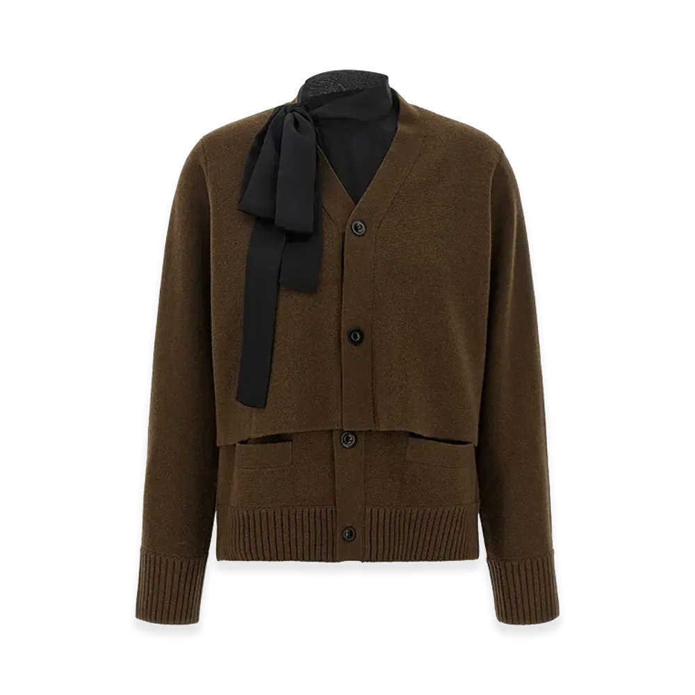 sacai Women's Cut-Out Cardigan "Brown"