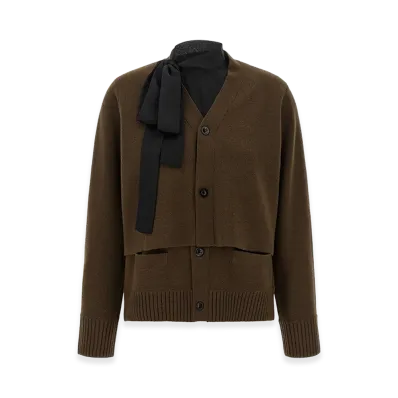 sacai Women's Cut-Out Cardigan "Brown"
