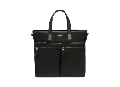 PRADA Re-Nylon And Saffiano Leather Tote Bag "Black"