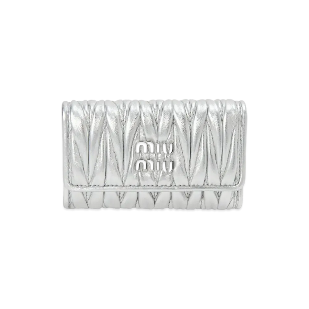 MIU MIU Key Case Matelasse "Silver"