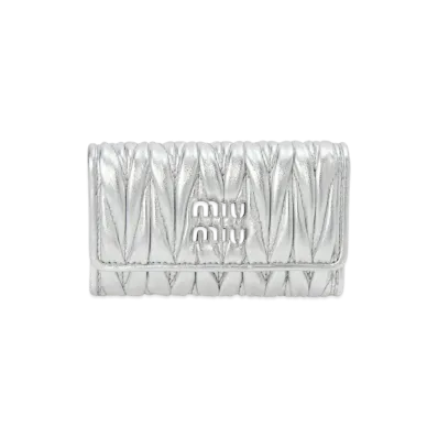 MIU MIU Key Case Matelasse "Silver"