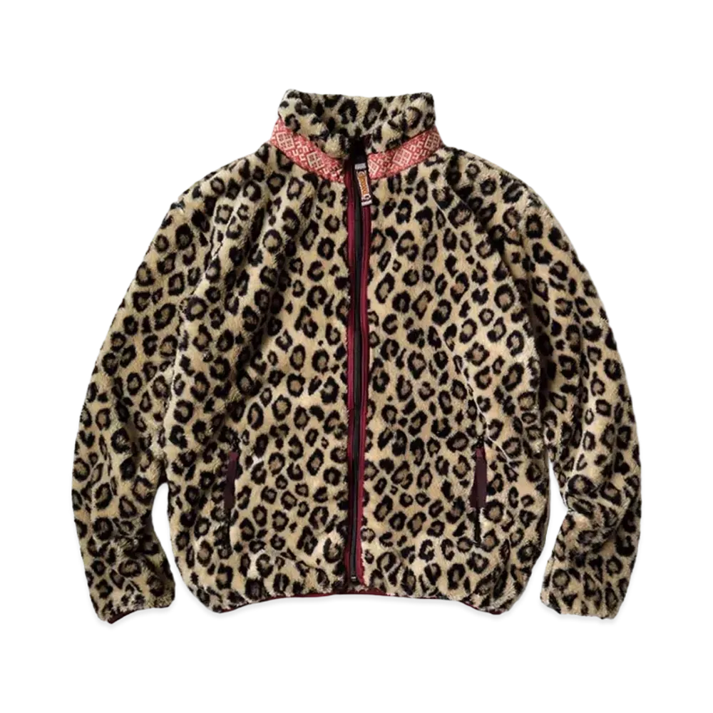 KAPITAL REPRECERO PATTERN FLEECE ZIP BULLSON "Brown"